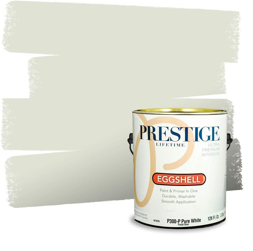PRESTIGE Paints Exterior Paint and Primer In One, 1-Gallon, Semi-Gloss, Comparable Match of Behr* Intercoastal Gray*