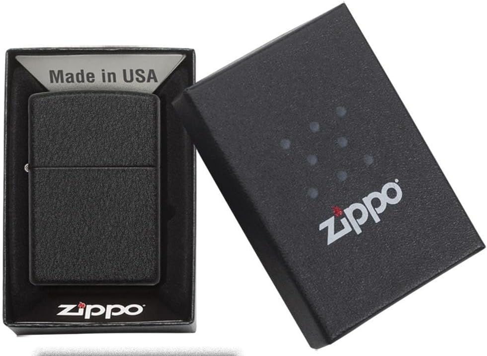 Zippo Lighter – Personalized Custom Message Engraved Windproof Classic Pocket Lighter Black Matte