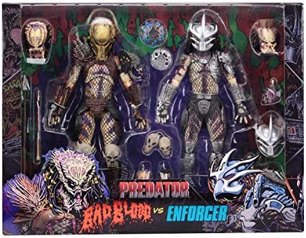 NECA - Predator - 7” Scale Action Figures - Ultimate Bad Blood vs Enforcer 2-Pack | Predator 8 Inch Action Figure 2-Pack Series - Ultimate Bad
