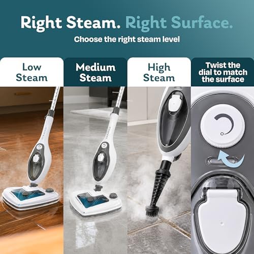 Steam & Go 10-in-1 Multi-Surface Steam Mop - Deep Clean with Heat | Converts to handheld cleaner for grout, upholstery & furniture