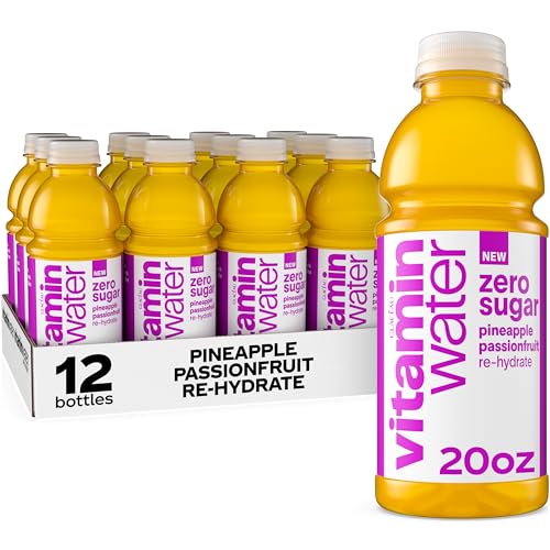 vitaminwater Squeezed Lemonade Zero Sugar, Flavored Water Beverage Bottles, 20 fl oz, 12 Pack