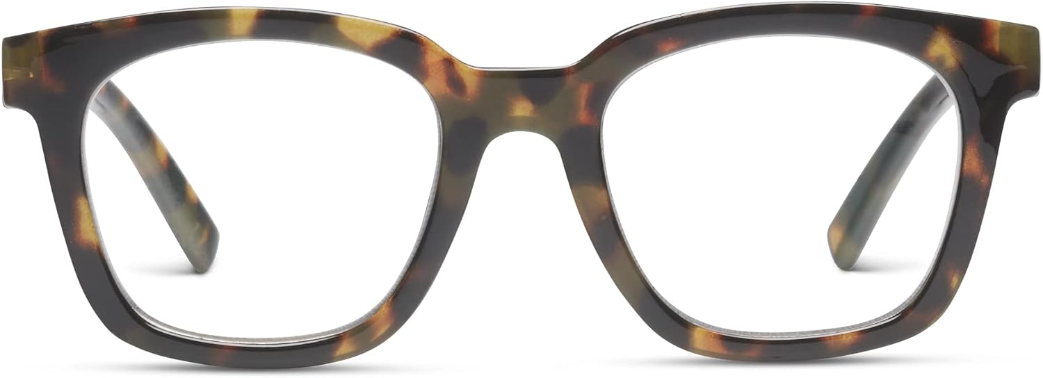 Peepers Blue Light Reading Glasses for Women +2.00, Tortoise, To the Max | Square frame, UV400 protection, anti-reflective coating