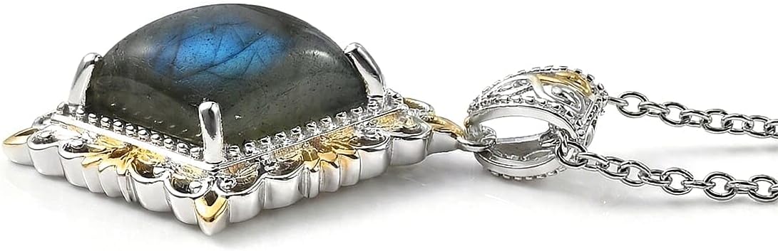 SHOP LC DELIVERING JOY Labradorite 6.50 ctw Pendant Steel Necklace 20"