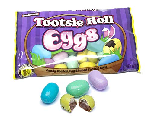 Candy Coated, Tootsie Roll Egg Shaped Candies, Perfect Easter Treats for Baskets or Hunts, 8 oz Bag