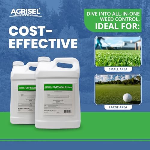 Agrisel GlyPhoSel Pro Weed Killer, Easy Mixing, Pet Safe, 128 Ounces | Tackles Hard-to-Kill Weeds, Low-Odor