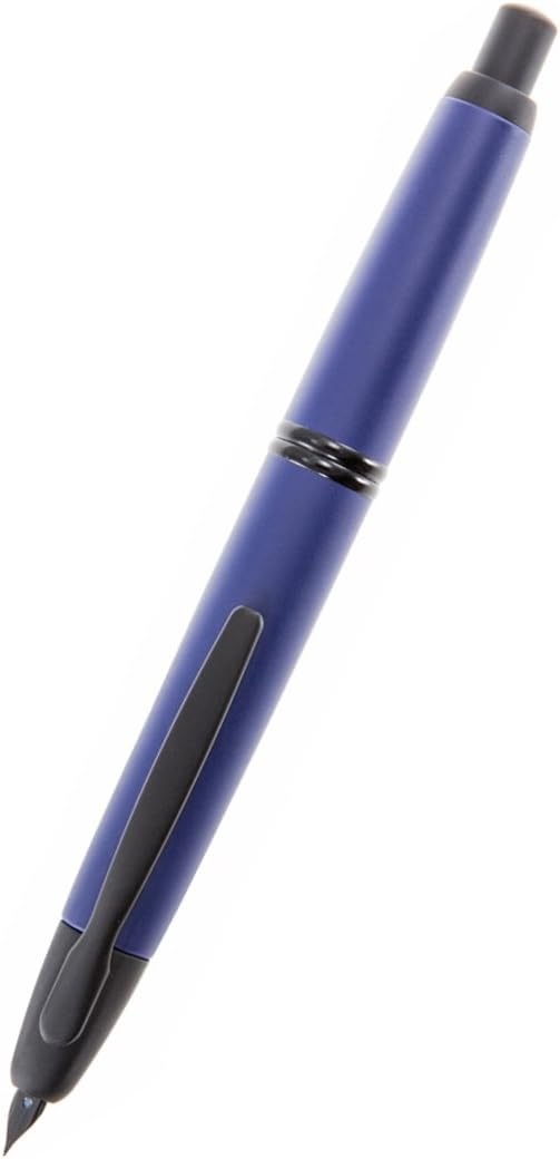 PILOT Vanishing Point Collection Refillable & Retractable Fountain Pen, Matte Black Barrel, Blue Ink, Fine Nib (60580)