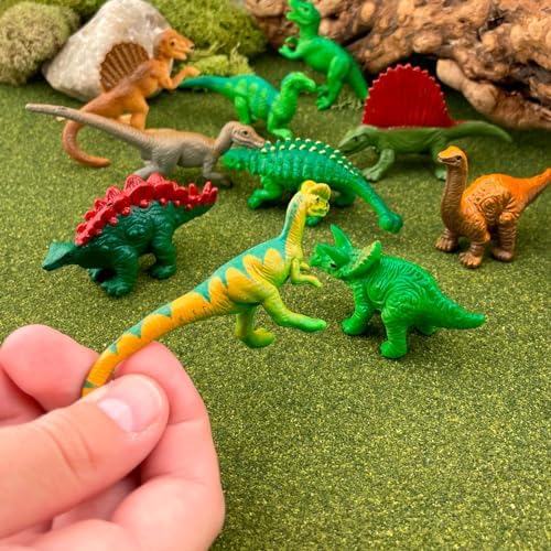 Safari Ltd. Dinos TOOB - Includes 12 Hand-Painted Mini Figurines - T-Rex, Triceratops, Velociraptor, Stegosaurus