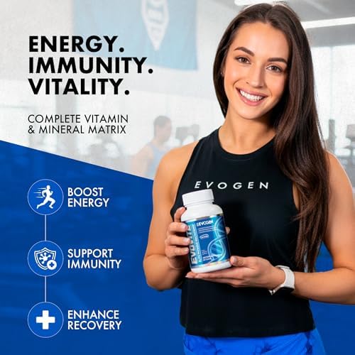 Evogen Evovite Multivitamin Tablets | 30 Servings | Albion chelated minerals with CarnoSyn beta-alanine, Longvida curcumin, boron