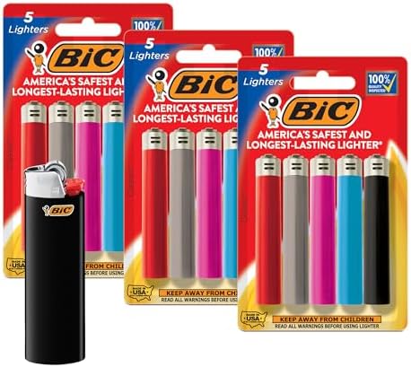 BIC Maxi Pocket Lighters, Long-Lasting, Safe, Assorted Colors