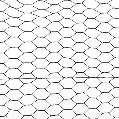 Fencer Wire 20 Gauge Black Vinyl Coated Poultry Hex Netting with 1 inch Mesh (6 ft. x 150 ft.)