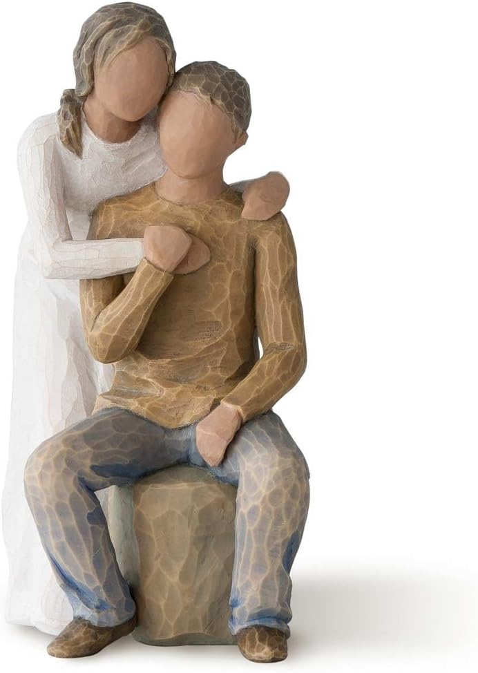 Willow Tree You and Me (Darker Skin), Sculpted Hand-Painted Figure | Cast from a Susan Lordi Original Carving, Expression of Love and Caring, Display on Shelf, Table or Mantel, Fitted Gift Box