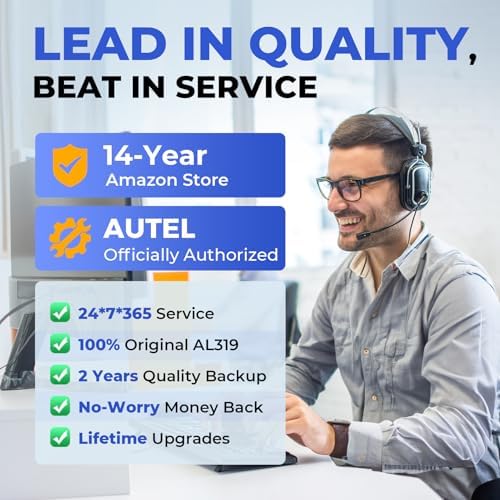 Autel AL319 Professional OBD2 Scanner, Enhanced Check Engine Code Reader | Reset Fault Code, Live Data, Freeze Frame