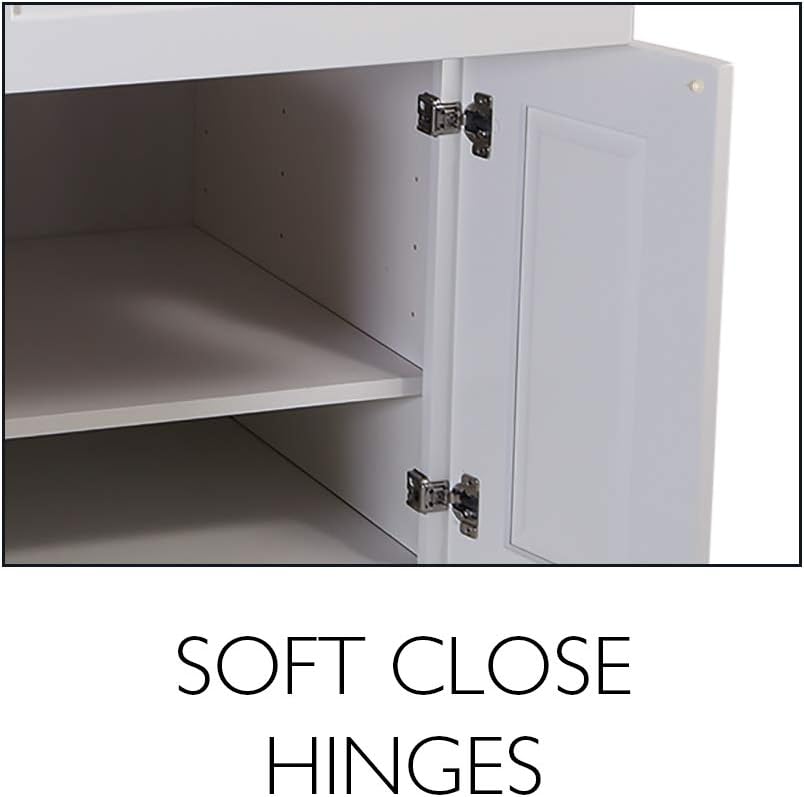 Design House Brookings Kitchen Wall Cabinet, 12", White | Adjustable Shelves, Adjustable Hinges, Wall Mount, Contemporary/Modern, Wood, Kitchen, 561530