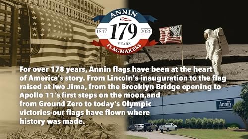 Annin Flagmakers American Flag & Flagpole Kit - 3 x 5 Feet (Model 11415) | All-Weather Nylon SolarGuard Nyl-Glo, 100% Made in USA