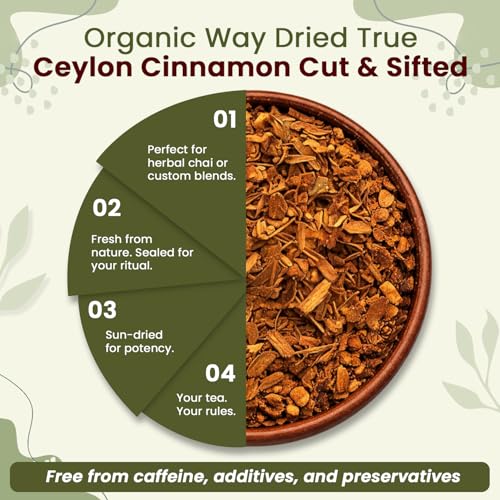 Organic Way True Ceylon Cinnamon Cut & Sifted Origin - Sri Lanka (8 Ounce)