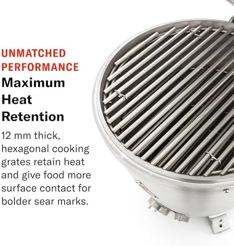 Blaze 20‑Inch Cast Aluminum Kamado Grill | Heavy-Duty 1″ Cast Aluminum Body | 20″ Hex Stainless Grates | Tongue‑and‑Groove Seal