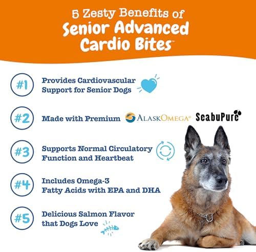 Zesty Paws Dog Heart Supplement - Taurine for Dogs, Salmon, 90 Ct