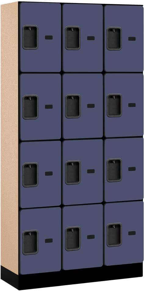 Salsbury Industries Four Tier Designer Wood Locker, Mahogany, 6' 3" x 18"