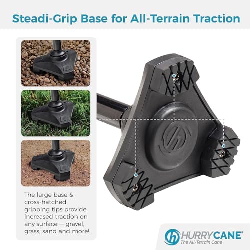 HurryCane Freedom Edition Foldable Walking Cane with T Handle