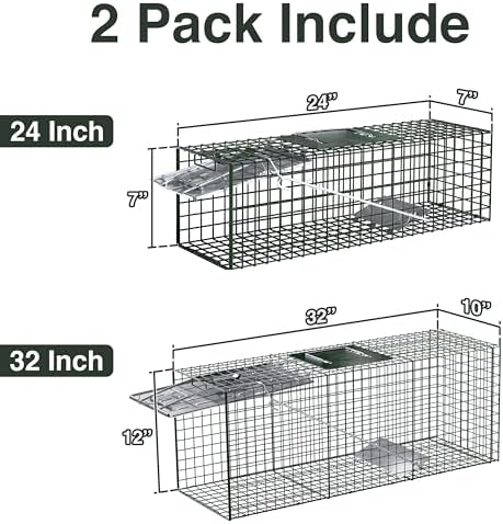 HOMESTEAD Heavy Duty Live Trap - Professional Style One-Door Live Animal Traps for Rabbit, Squirrel, Possum, Skunk, Kitten, Mink Small