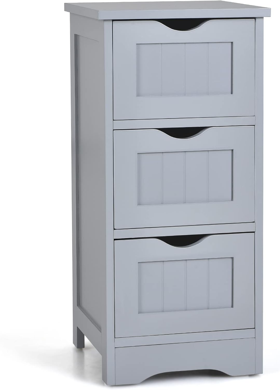 Tangkula Bathroom Floor Cabinet, Freestanding Narrow Side Storage Organizer with 4 Drawers, Multifunctional Towel Cabinet with Anti-Tip Kit for Living Room Laundry Entryway (4 Drawers, White)