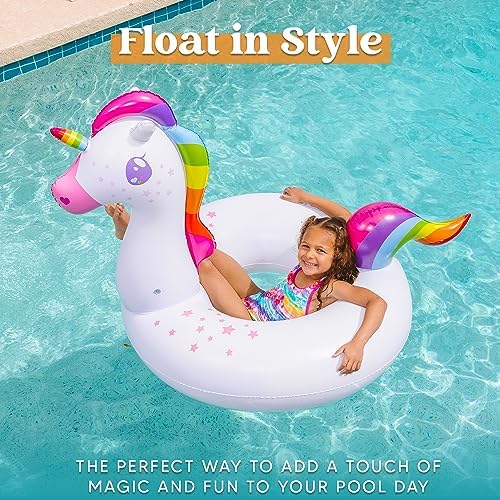 JOYIN 2-Pack Flamingo Unicorn Pool Float - Fun Floaties Inflatable Swimming Pool Tubes Toys Party Decorations