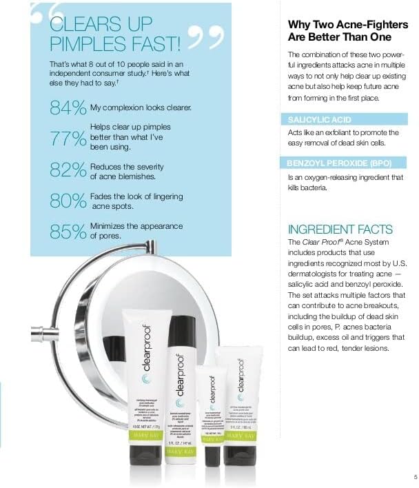 Clear Skin 4-Step Acne Treatment Set – Cleanser, Toner, Acne Gel & Oil-Free Moisturizer for Oily and Acne-Prone Skin