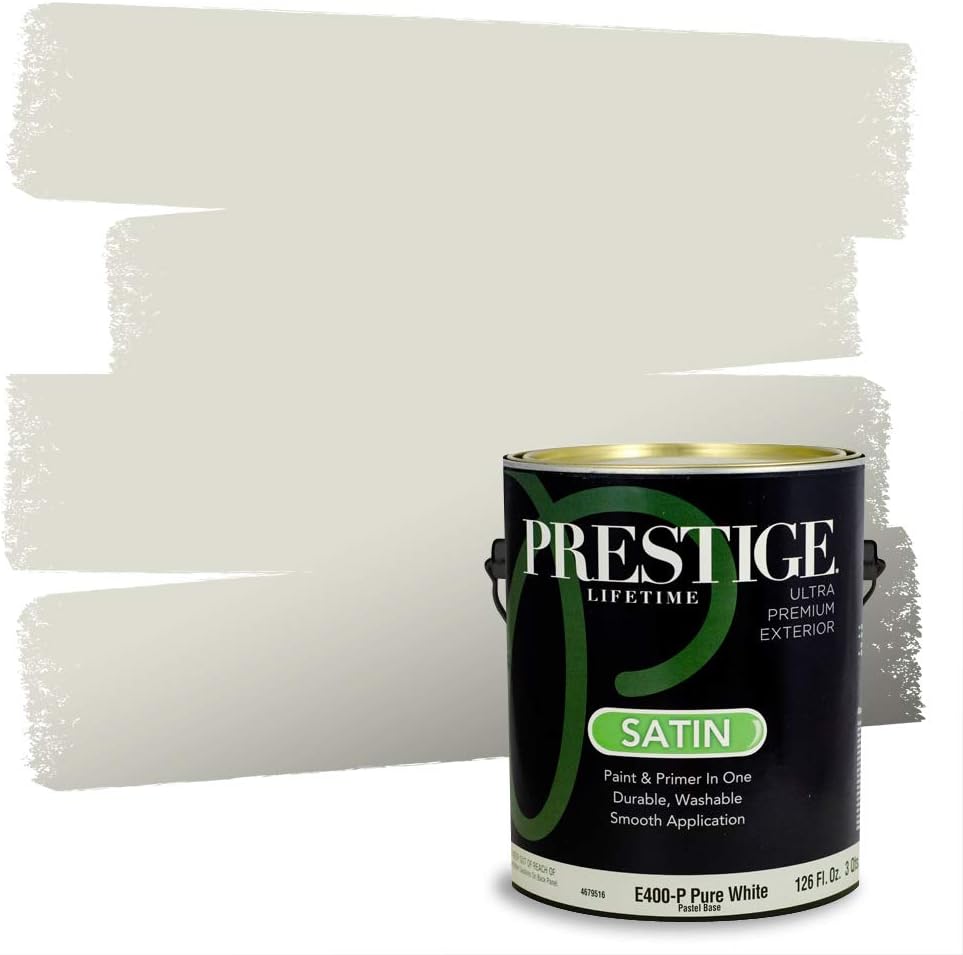 PRESTIGE Paints Exterior Paint and Primer In One, 1-Gallon, Satin, Comparable Match of Sherwin Williams* Ripe Olive*