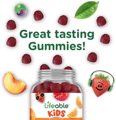 Lifeable Kids Multivitamin Gummies | Great Tasting Multivitamin for Kids | with Vitamins A, C, D, E, B6, B12, Zinc, Biotin, Folic Acid, Iodine
