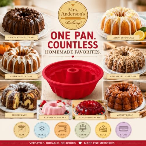 Mrs. Anderson's Baking Silicone Loaf Bread Pan, Non-Stick European-Grade Silicone