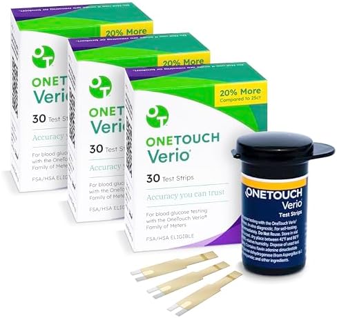 OneTouch Verio Test Strips for Blood Glucose Meter, 30 Count, 2 Pack