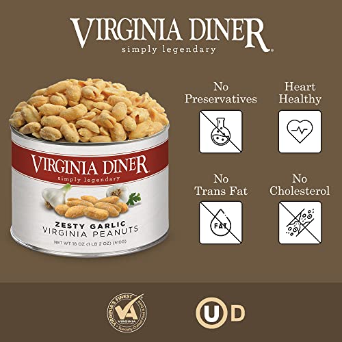 Virginia Diner Zatarain's Spicy Cajun Peanuts - Gourmet Cajun Peanuts Non-GMO, Preservative Free Gifts from Virginia Since 1929-18 Oz Can