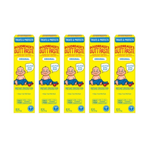 Boudreaux's Butt Paste Diaper Cream, Dermatologist-Tested Original Diaper Rash Cream for Daily Prevention and Relief, Baby Ointment, 2oz Tube