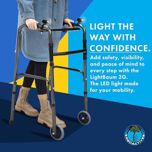 LightBaum 2G LED Flashlight for Canes, Crutches & Walkers — Universal Clip-On Mount, Adjustable Angle