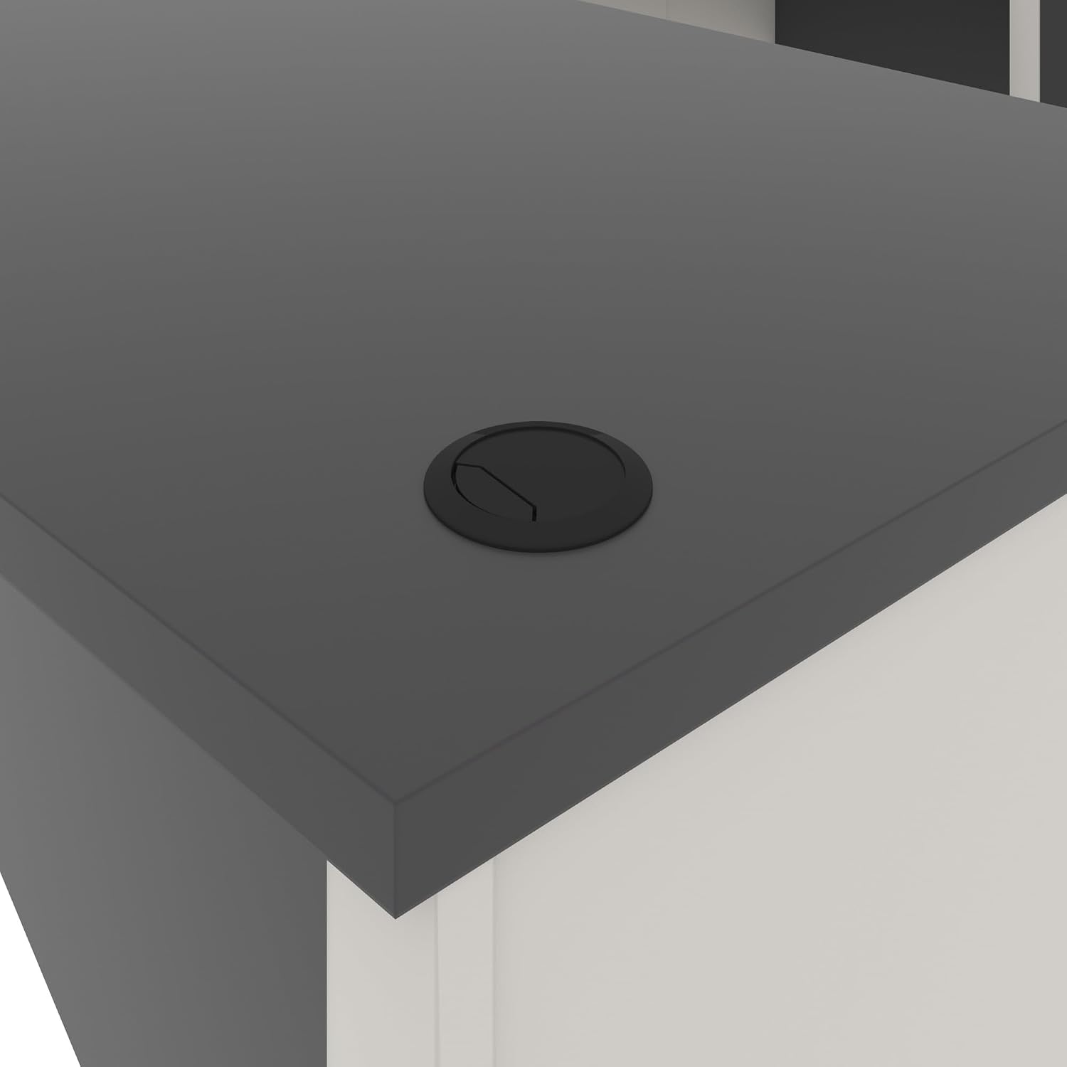 BESTAR Connexion U-Shaped Workstation with Two Oversized Pedestals, Slate/Sandstone | With Two Oversized Pedestals