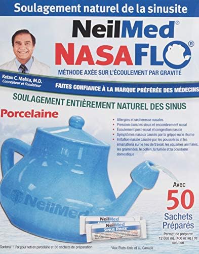 NeilMed Nasaflo Porcelain Neti Pot, 50 Count