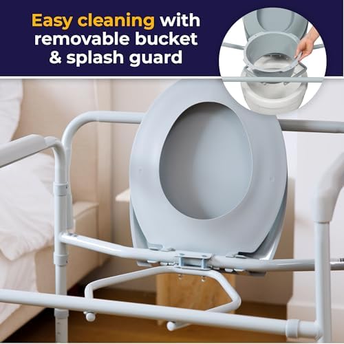 Drive Medical Bariatric Folding Commode for Bathroom Safety | Bariatric Folding Commode Offers Sturdy