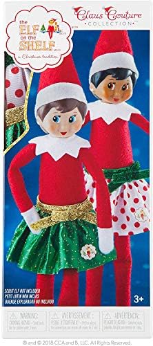 The Elf on the Shelf Party Skirt Set - 2 Holiday Skirt Value Pack - Dress Up Your Girl Elf for Holiday Parties in Green Or Polka Dot Set - Girl or