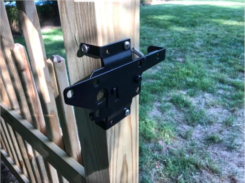 HILLMASTER Heavy Duty Self-Locking Gate Latch for Wooden Fence, Post Mount Automatic Gate Lock Gravity Door Latch Hardware for Secure Pool