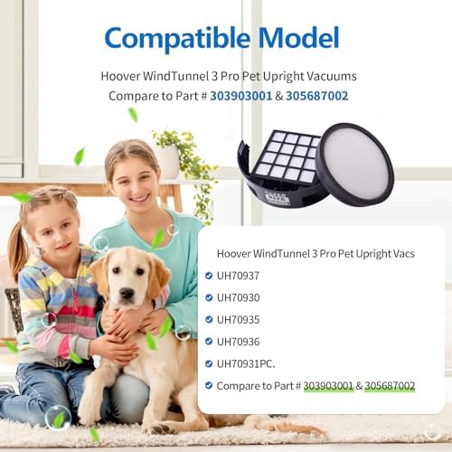 Gudotra 2 Pack Replacement Filter Kits for Hoover WindTunnel 3 Pro Pet Upright Vacuum Comaptible with Part 303903001 305687002