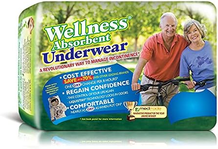 Unique Wellness-Absorbent Underwear (Pull-Ups) Size Medium (19"–30" Waist) 16 Count, Made in USA
