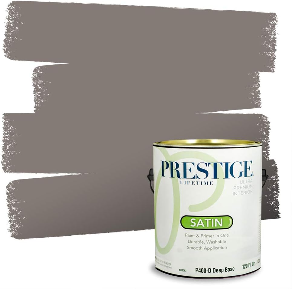 PRESTIGE Paints Exterior Paint and Primer In One, 1-Gallon, Satin, Comparable Match of Sherwin Williams* Socialite*