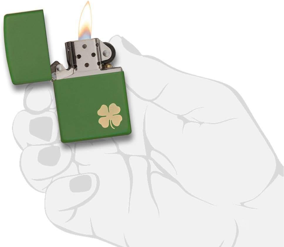 Zippo Clover Design Pocket Lighter, High Polish Chrome, One Size (ZO24699)