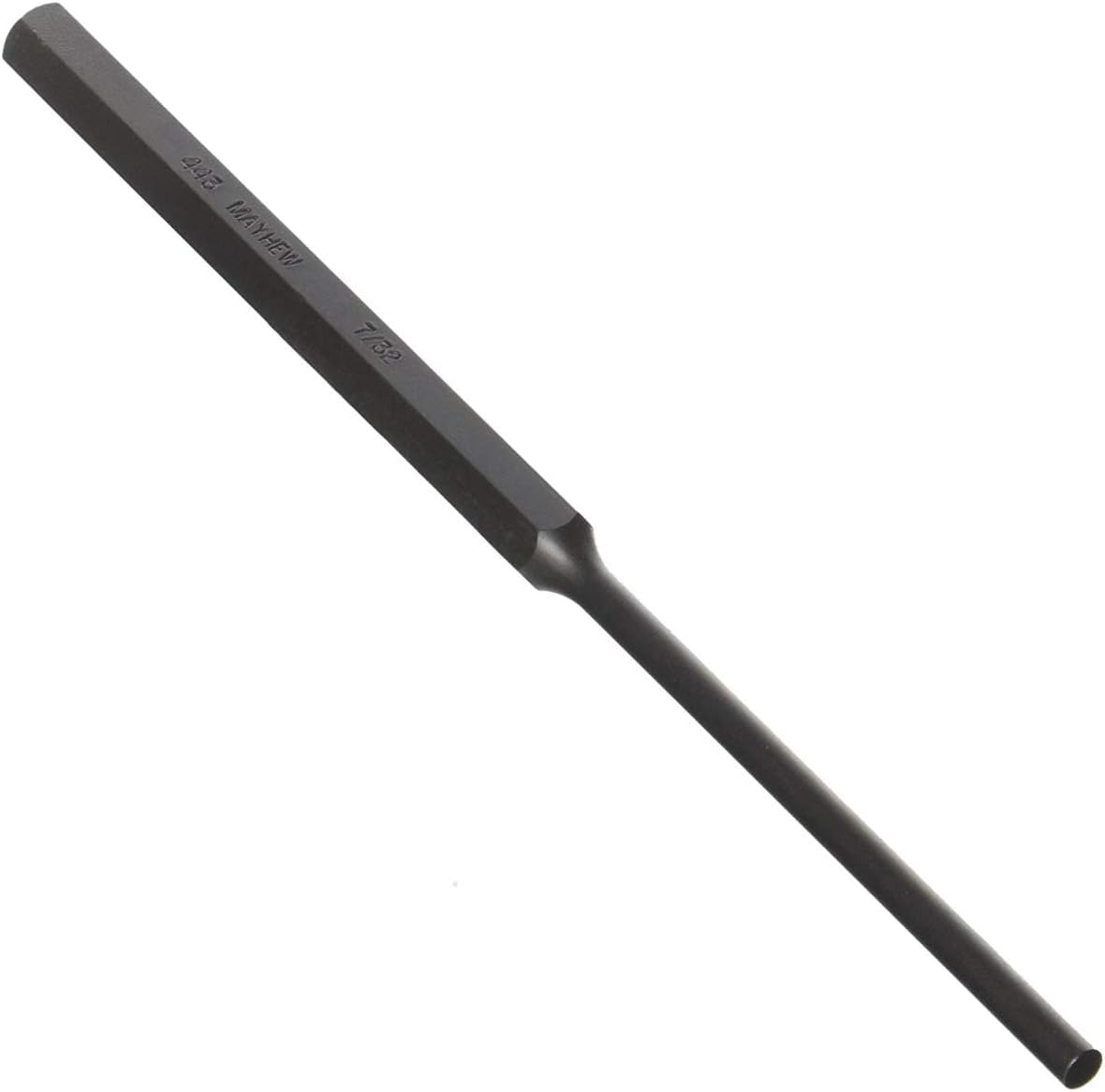Mayhew Tools 21505 Extra Long Pin Punch, 7/32" x 8", Black Oxide Finish