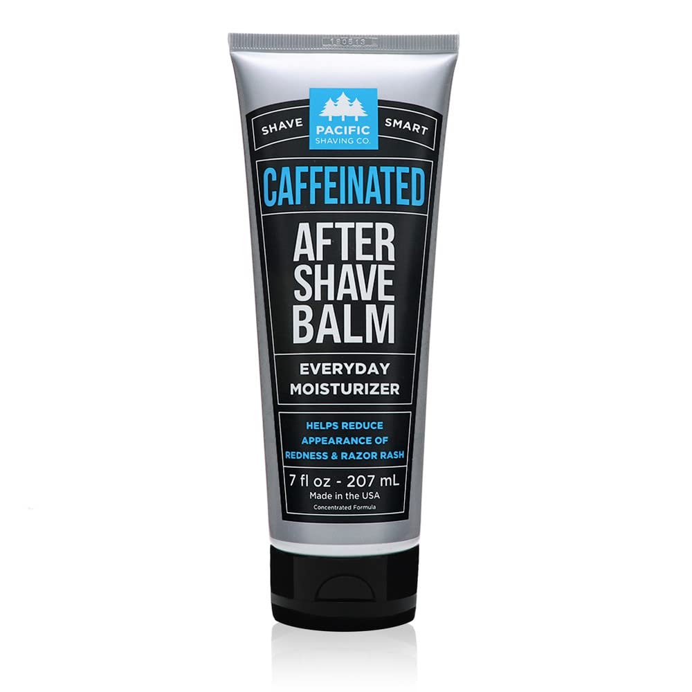 Pacific Shaving Company Caffeinated Aftershave - Helps Reduce Appearance of Redness, With Safe, Natural, and Plant-Derived Ingredients, Soothes Skin, Paraben-Free, Made in USA, 3.4 oz | Men's Grooming Post-Shave Balm for Sensitive Skin with Spearmint - A…
