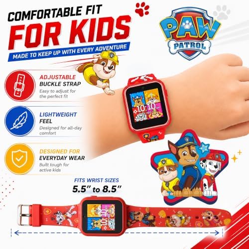 Accutime Paw Patrol Smart Watch with Camera for Kids and Toddlers - Interactive Smartwatch for Boys & Girls Featuring Games, Voice Recorder
