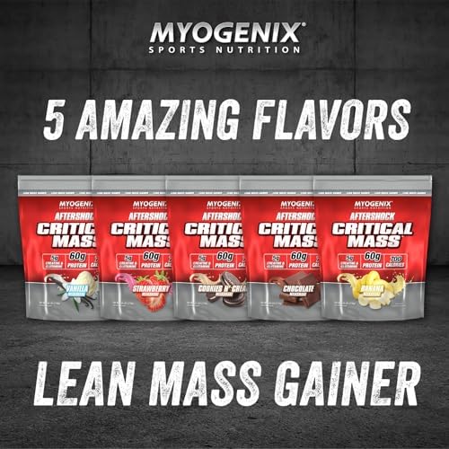 Myogenix Critical Mass Gainer – Muscle Mass Weight Gain Supplement, Zero Lactose Whey Protein Powder – Anabolic Whey Protein – Chocolate Milkshake (6.01 lbs)