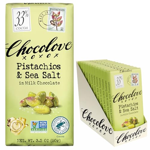 Chocolove Creamy Milk Chocolate Bars | 33% Cocoa | Crafted with Silky Premium Chocolate | Non-GMO, & Gluten-Free, 3.2 oz Bar (12 Pack)
