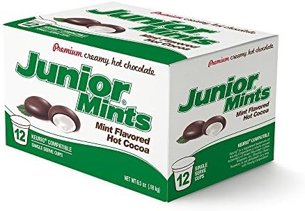 Junior Mints Chocolate Mint Flavored Hot Chocolate Pods, Compatible with 2.0 K-Cup Brewers, 12 Count - Cool Mint and Cocoa Treat