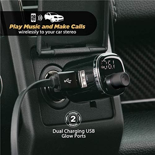Scosche BTFM4-SP1 BTFREQ Universal Bluetooth Handsfree Car Kit with FM Transmitter and Dual USB Ports, Black